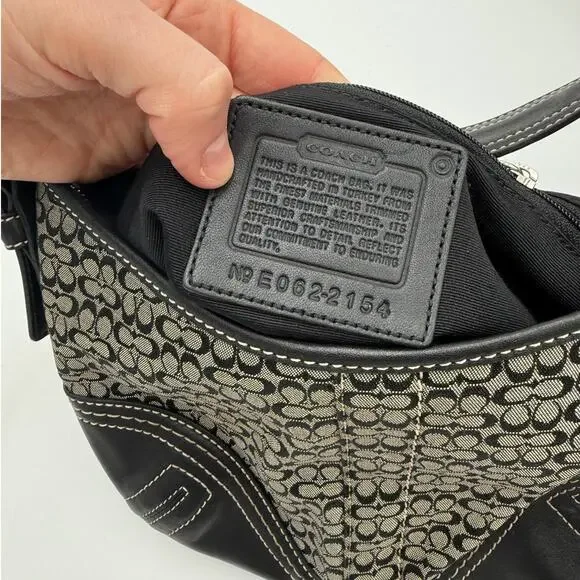 Coach Y2K Soho Hobo Mini Shoulder Bag Purse Signature Logo Black - Picture 7 of 7